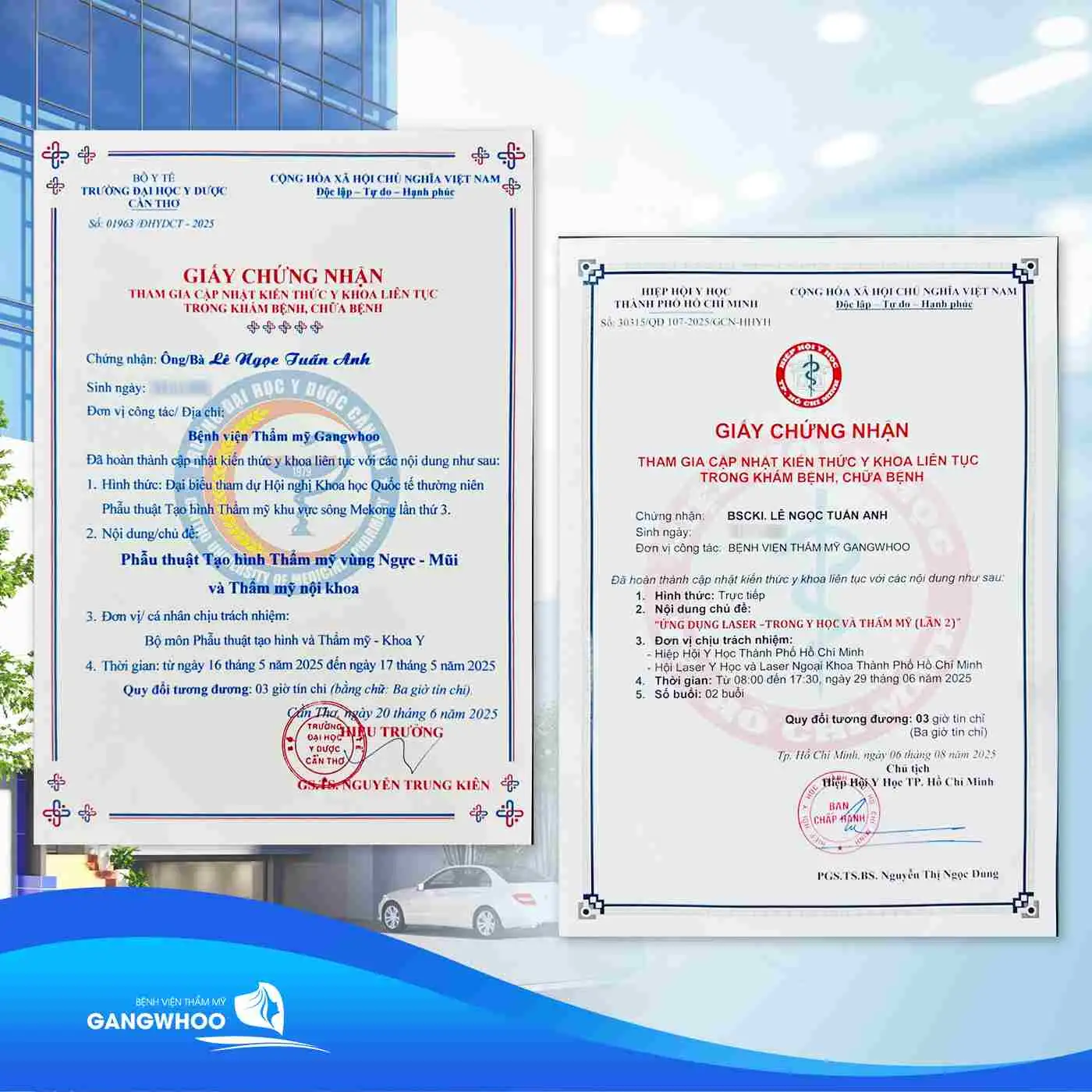 Giấy chứng nhận tham gia cập nhật kiến thức y khoa liên tục trong khám và chữa bệnh