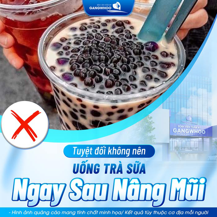 Nâng mũi có uống trà sữa được không?