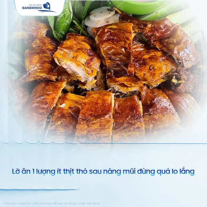 Nâng mũi ăn thịt thỏ được không, có gây ra biến chứng gì không?