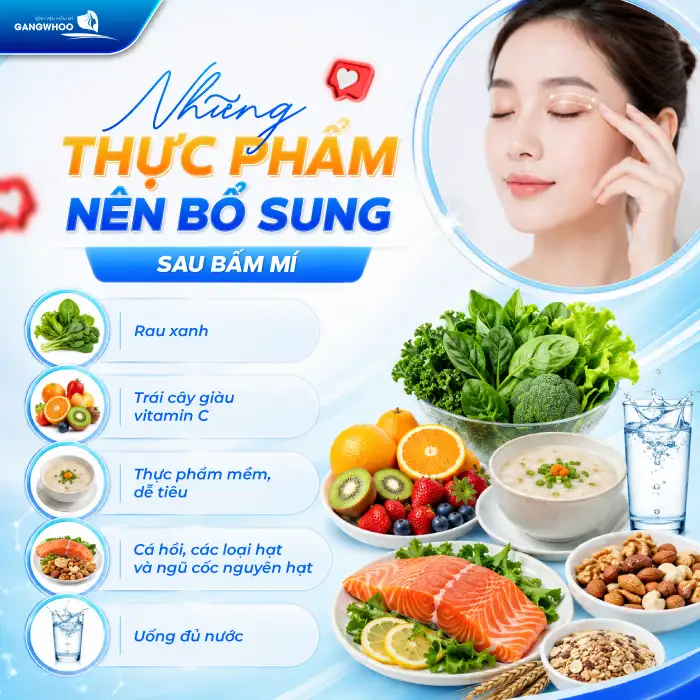 Bấm mí mắt kiêng ăn gì? Chế độ dinh dưỡng giúp nhanh lành