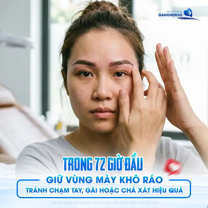 Chăm sóc lông mày sau phun đúng cách giúp bong nhanh, lên màu đẹp