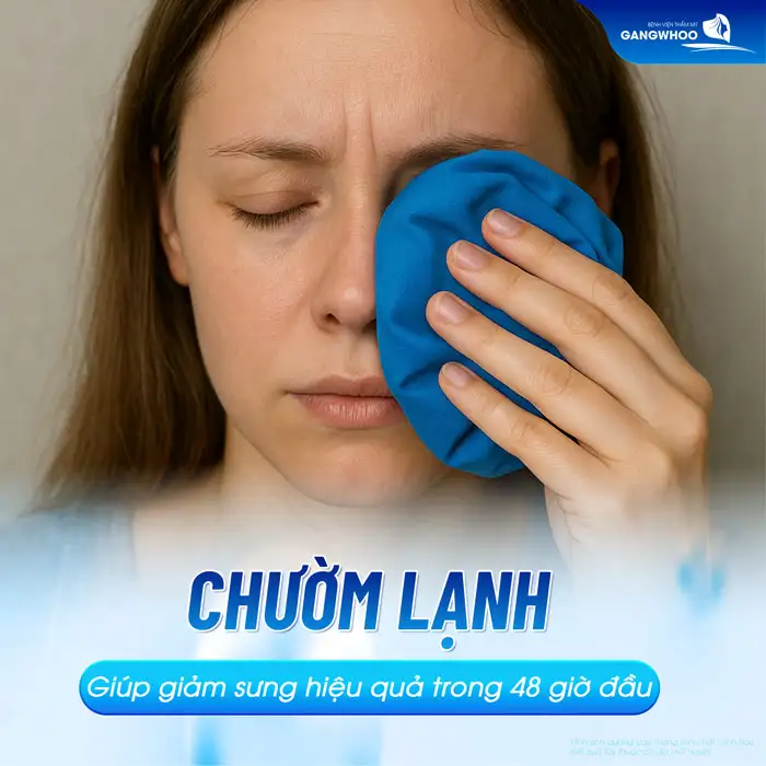 Cách làm giảm sưng sau khi cắt mí mắt giúp giảm sưng hiệu quả