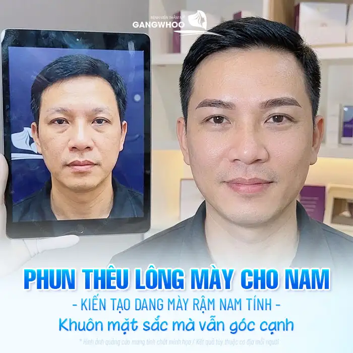 Có nên phun chân mày cho nam? Các kiểu dáng chân mày đẹp, nam tính