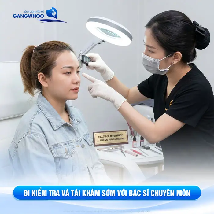 Phun lông mày bị nổi mụn nước nguyên nhân do đâu? Cách xử lý ra sao?