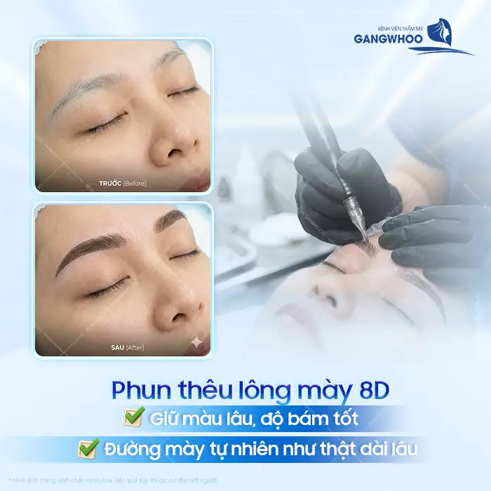 Phun thêu lông mày 8D là gì? Hiệu ứng có tự nhiên như sợi thật?