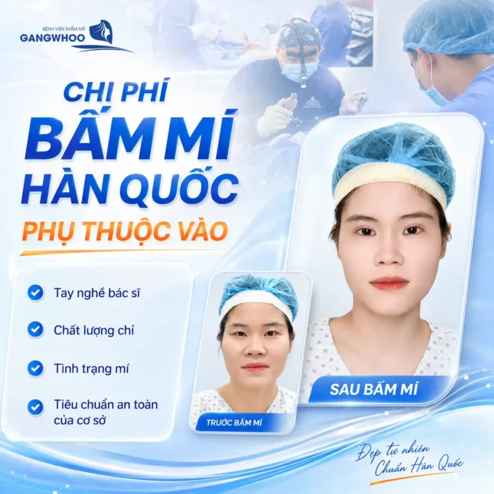 Bấm mí Hàn Quốc bao nhiêu tiền? Cập nhật bảng giá bấm mí 2025