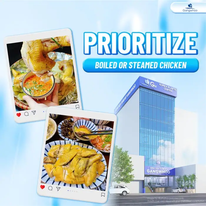 How long after double eyelid surgery can you eat chicken to avoid swelling