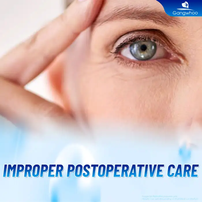 How should hypertrophic scarring after eyelid surgery be treated? What are the causes?