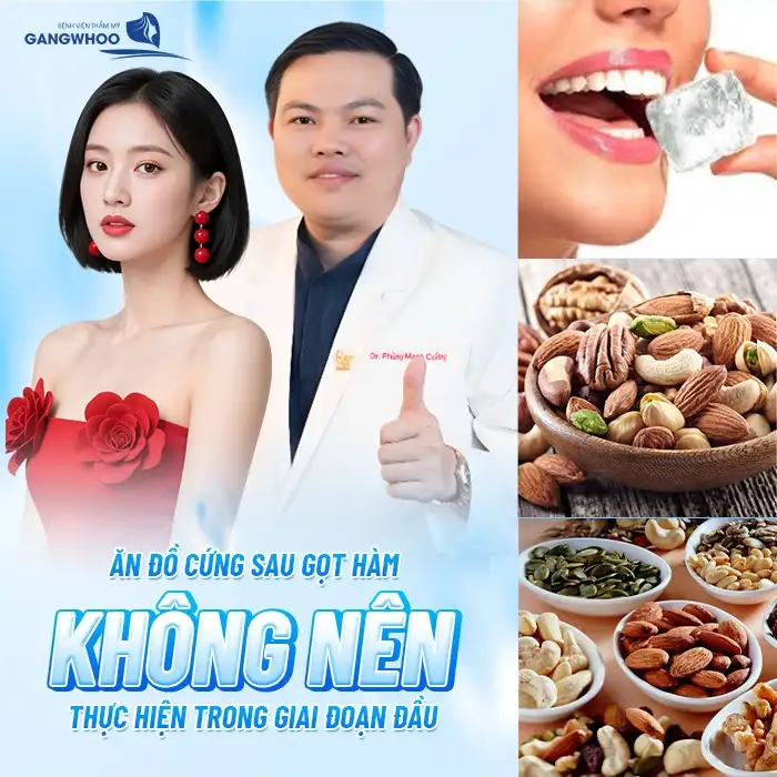 Ăn đồ cứng sau gọt hàm KHÔNG nên thực hiện trong giai đoạn đầu