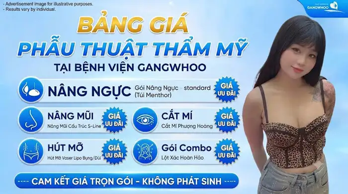 Bảng Giá Phẫu Thuật Thẩm Mỹ Tại Bệnh Viện Thẩm Mỹ Gangwhoo Năm 2026